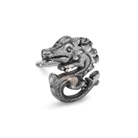 Clous d'oreille à l'unité Argent Patinée Dragon