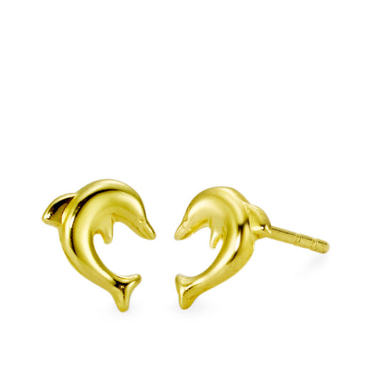 Clous d'oreilles Or jaune 9K Dauphin