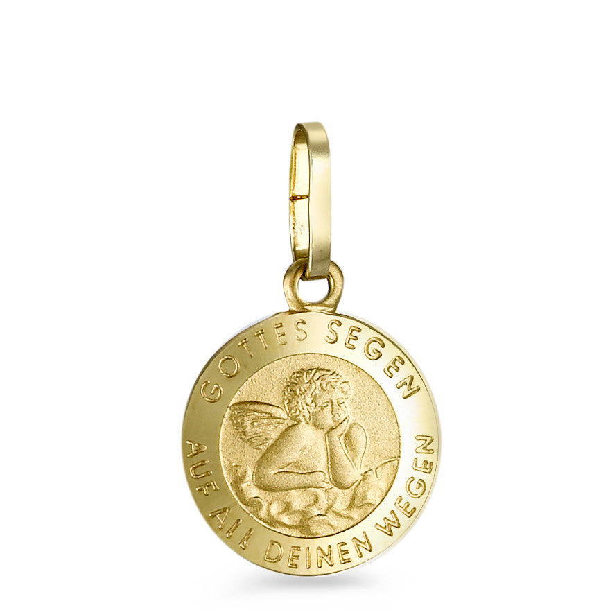 Pendentif Or jaune 9K Ange gardien Ø10 mm