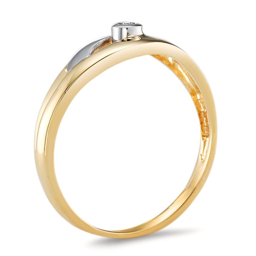 Bague Or jaune 18K Diamant 0.02 ct, w-pi2