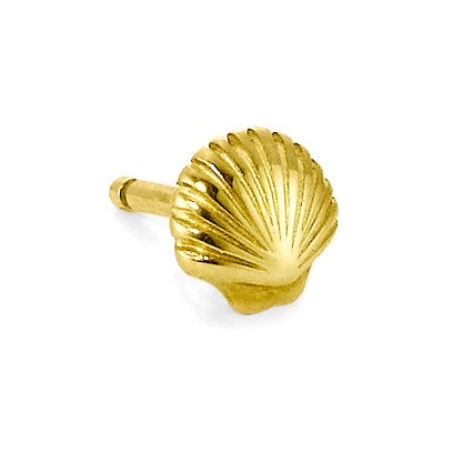 Clous d'oreille à l'unité Or jaune 18K Coquillage