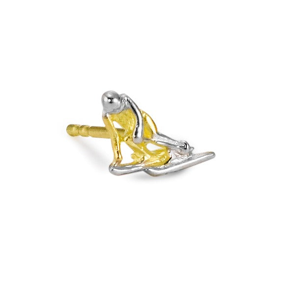 Clous d'oreille à l'unité Or jaune 18K Skieur