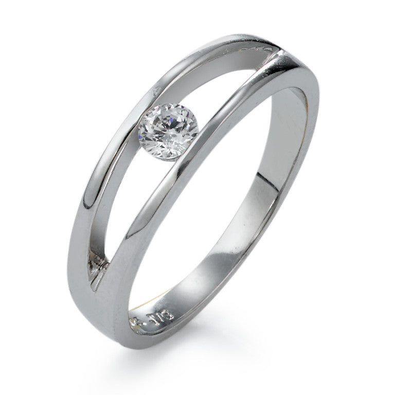 Bague Argent Zircone Rhodié