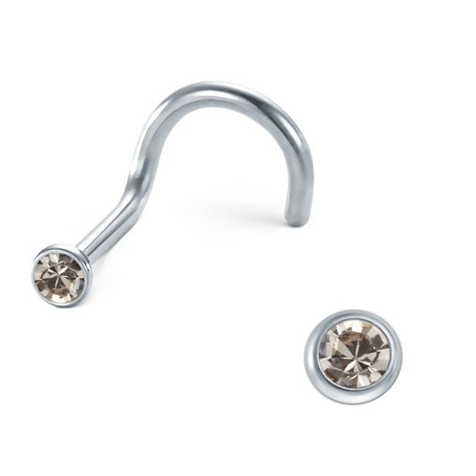 Clous de nez Acier inoxydable Zircone blanc Ø2.5 mm