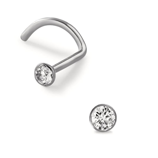 Clous de nez Titane Cristal blanc Ø2.5 mm