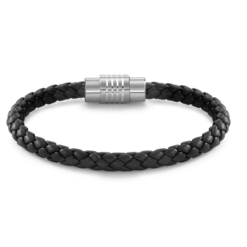 Bracelet Acier inoxydable, Cuir 21 cm Ø6.5 mm