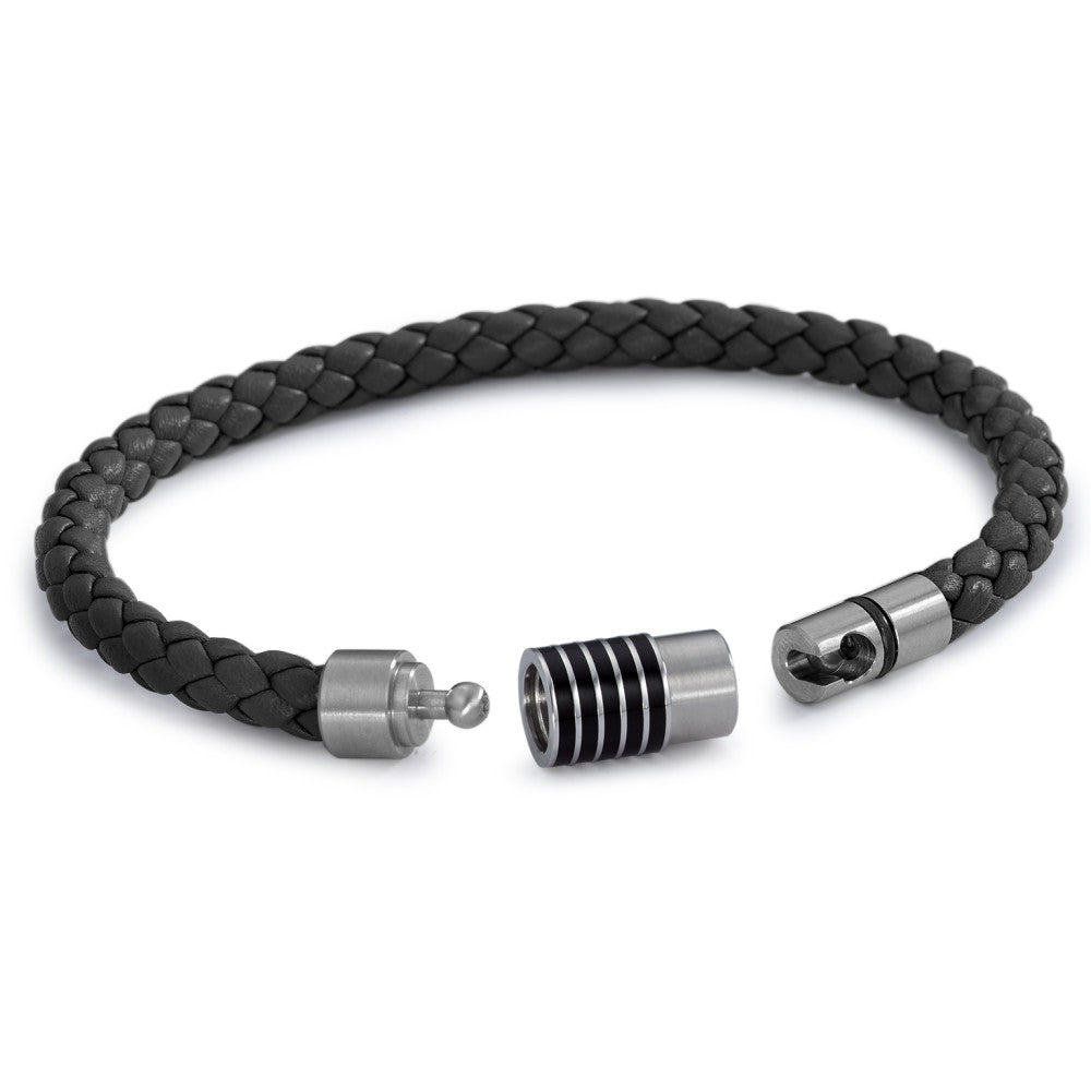 Bracelet Acier inoxydable, Cuir, Céramique 23 cm Ø6.5 mm