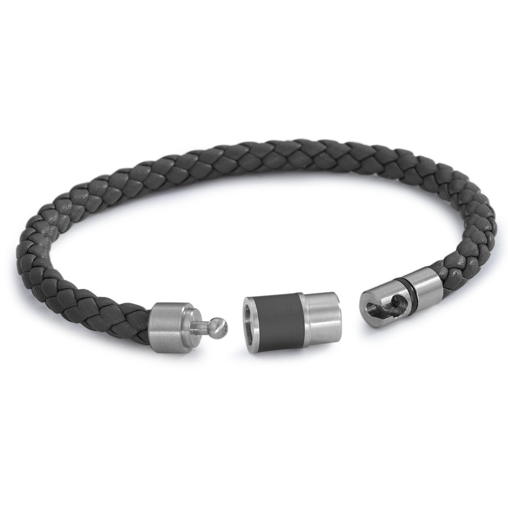 Bracelet Acier inoxydable, Cuir, Céramique 17 cm