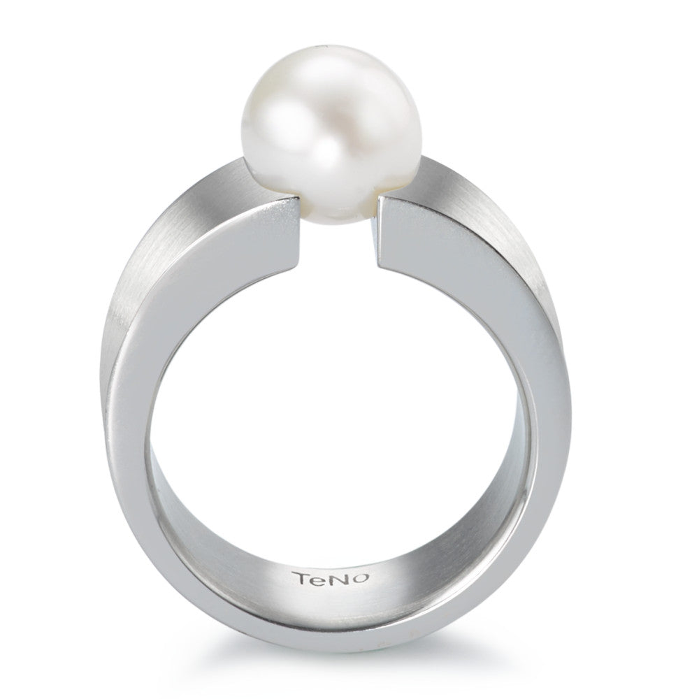 Bague Acier inoxydable perle d'eau douce