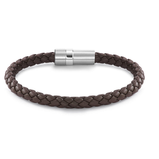 Bracelet Acier inoxydable, Cuir 21 cm Ø6.5 mm