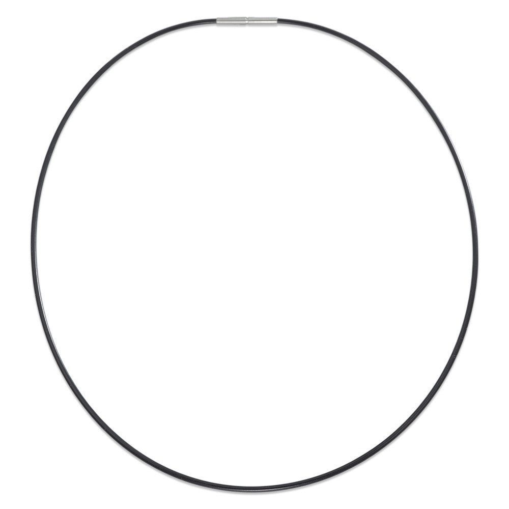 Collier Caoutchouc, Acier inoxydable 45 cm Ø1.5 mm