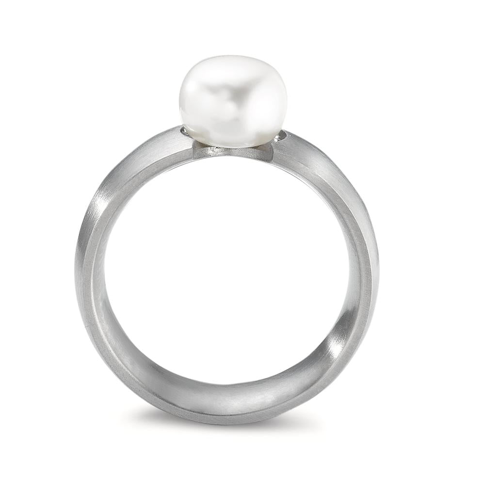 Bague Acier inoxydable perle d'eau douce