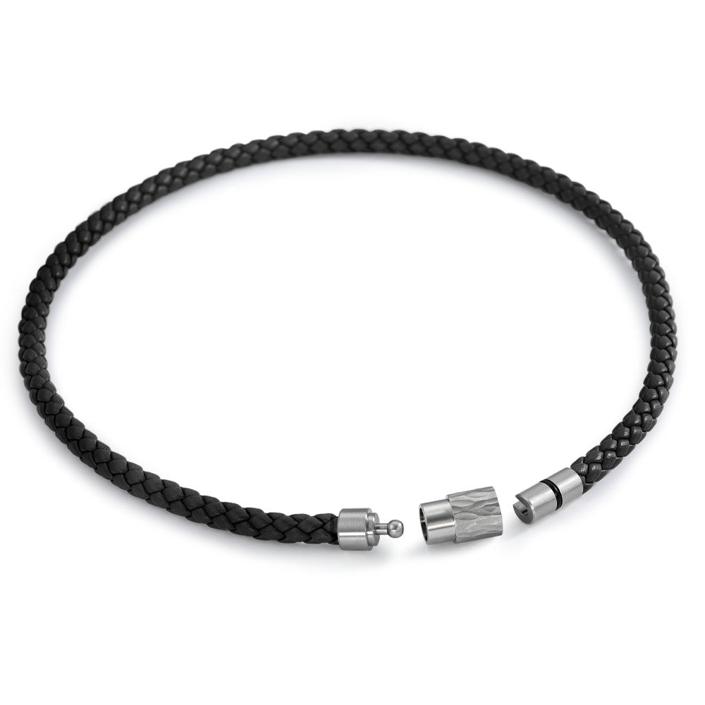 Collier Acier inoxydable, Cuir 50 cm