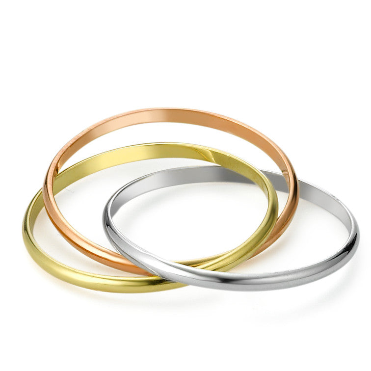 Bague or jaune, gris, rose