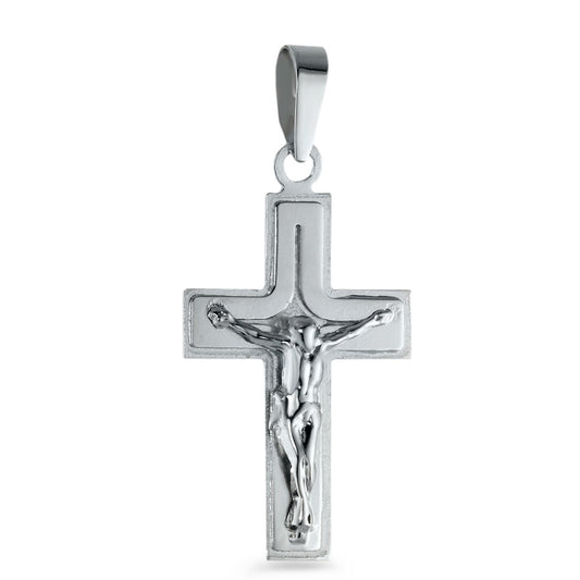 Pendentif or gris avec christ