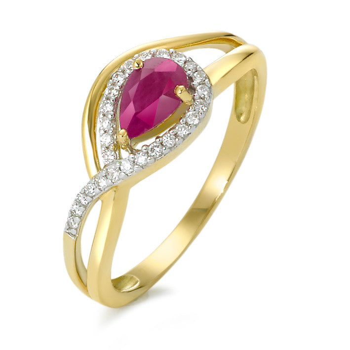 Bague 750 rubis et diamants