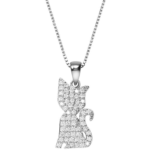 Collier argent 925 chat