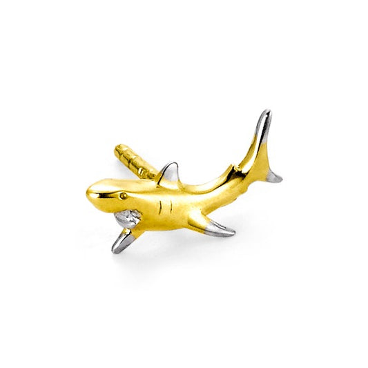 Clous d'oreille à l'unité Or jaune 18K Requin