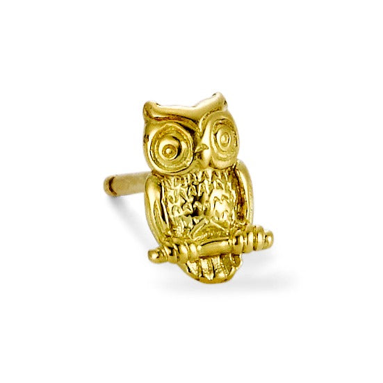 Clous d'oreille à l'unité Or jaune 18K Hibou