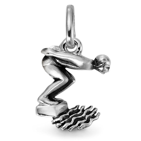 Pendentif Argent Patinée Nager