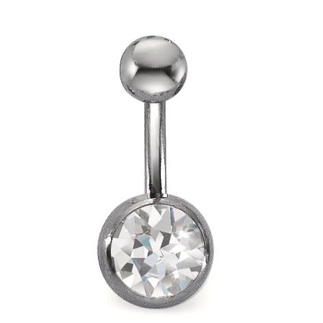 Piercing nombril Titane Cristal blanc