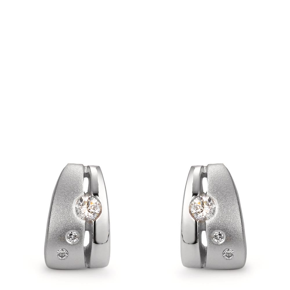 Clous d'oreilles Argent Zircone Rhodié