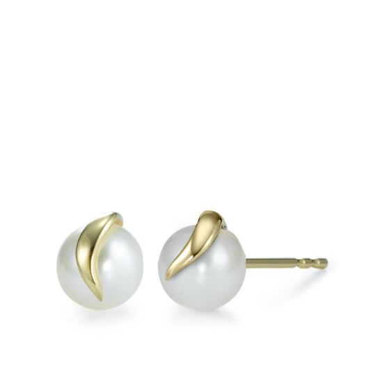 Clous d'oreilles Or jaune 18K perle d'eau douce