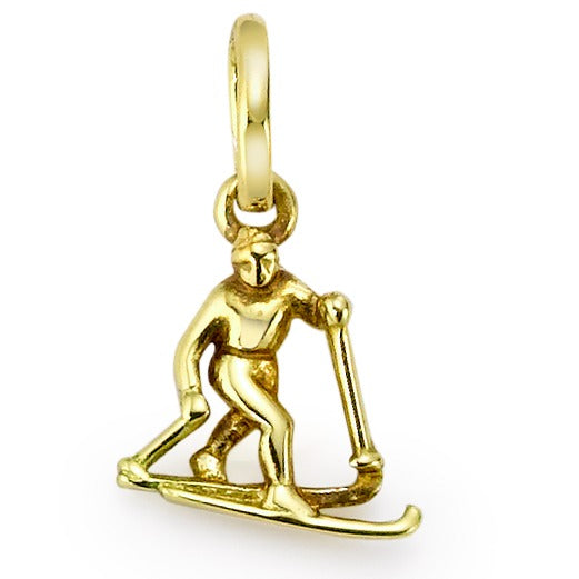 Pendentif Or jaune 9K Ski de Fond