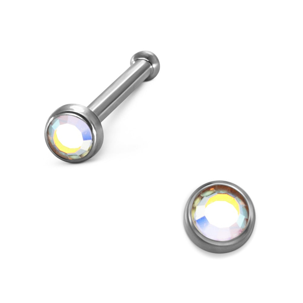 Clous de nez Titane Cristal arc-en-ciel Ø2 mm