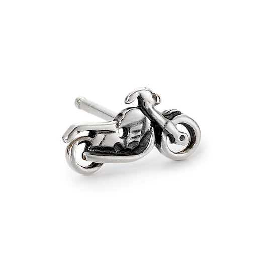 Clous d'oreille à l'unité Argent Patinée Moto