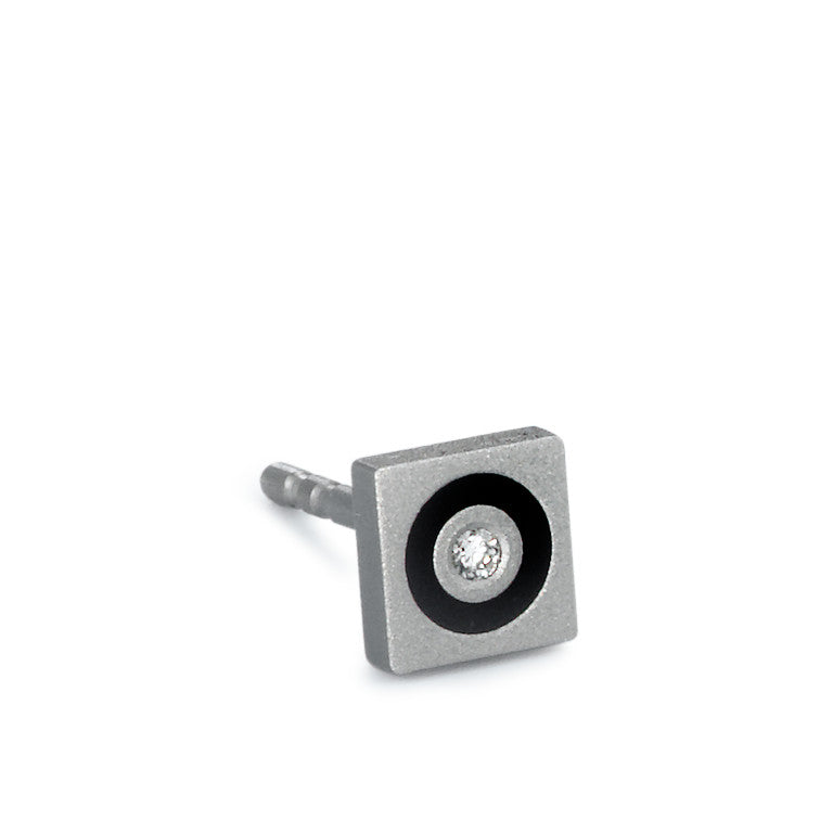 Clous d'oreille à l'unité Titane Diamant 0.01 ct, w-si