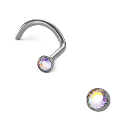 Clous de nez Titane Cristal arc-en-ciel Ø2 mm