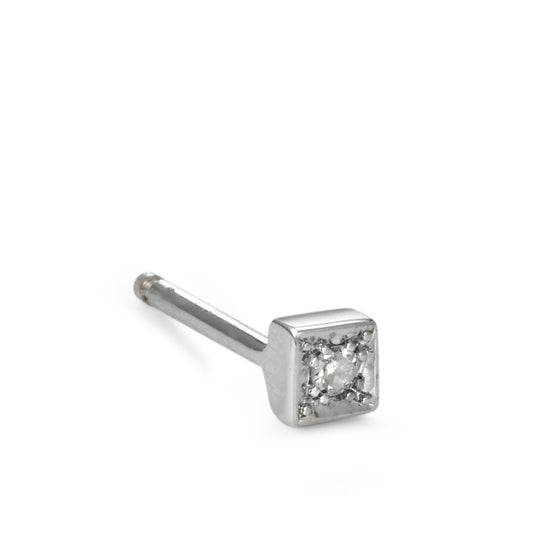 Clous d'oreille à l'unité Or blanc 18K Diamant 0.02 ct, w-si