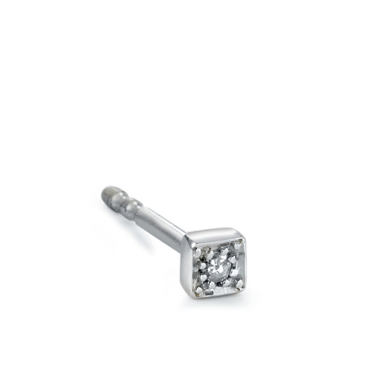 Clous d'oreille à l'unité Or blanc 18K Diamant 0.01 ct, w-si