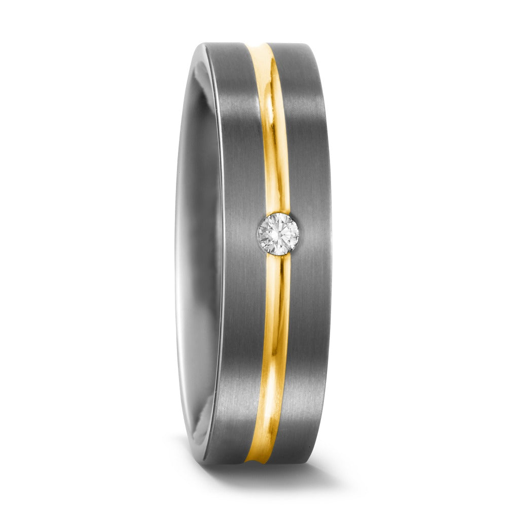 Alliance Titane, Or jaune 18K Diamant 0.03 ct, w-si