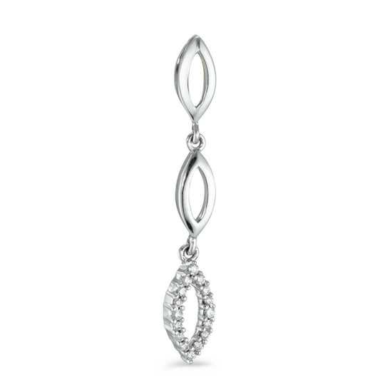 Pendentif Or blanc 18K Diamant 0.06 ct, 16 Pierres, w-si