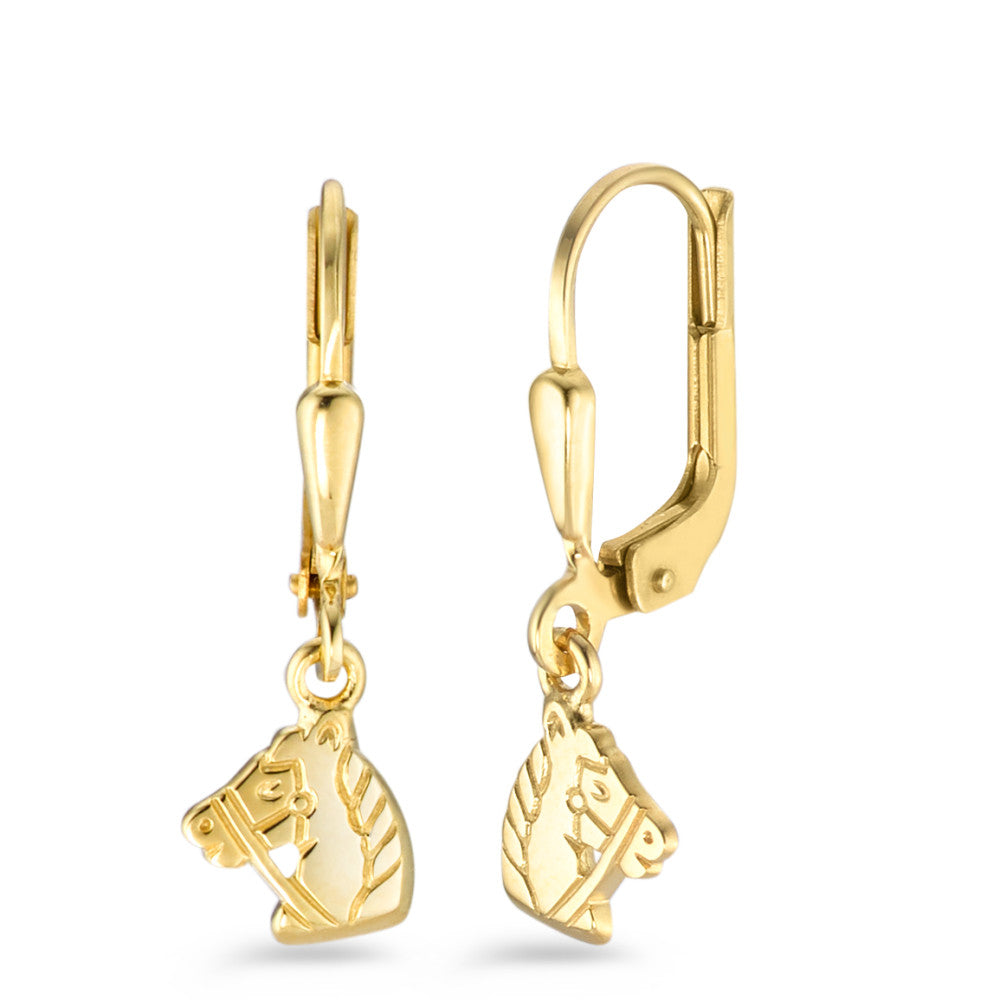 Pendant d'oreilles Or jaune 18K Cheval