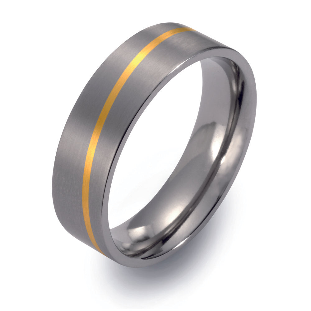 Bague Titane, Or jaune 18K