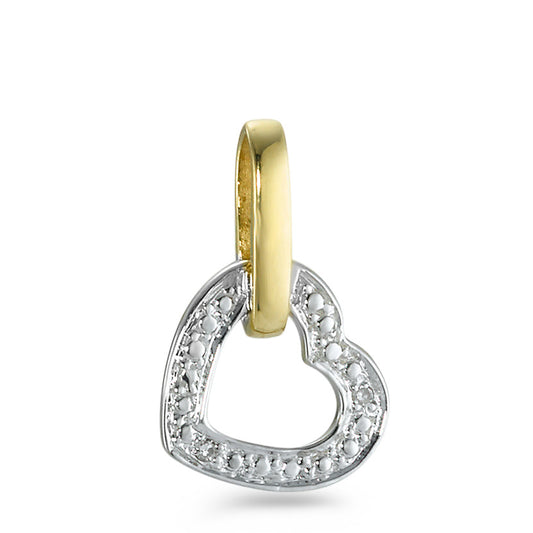 Pendentif Or jaune 18K Diamant 0.006 ct, 2 Pierres, w-pi1 Coeur