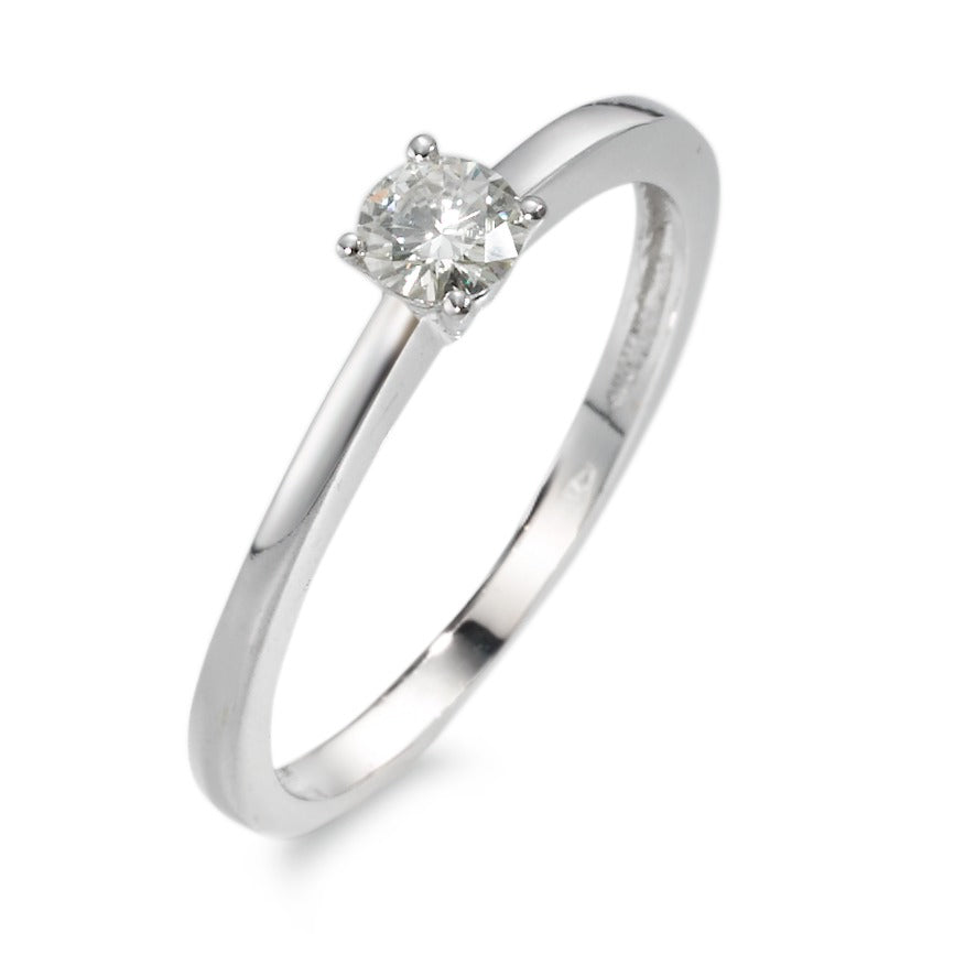 Bague solitaire Or blanc 18K Moissanite