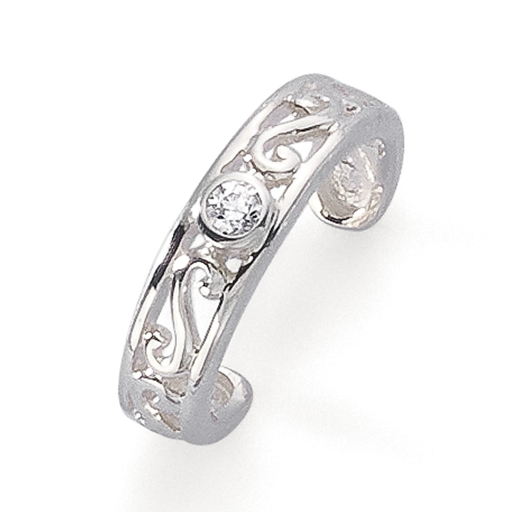 Bague doigt de pied Argent Zircone