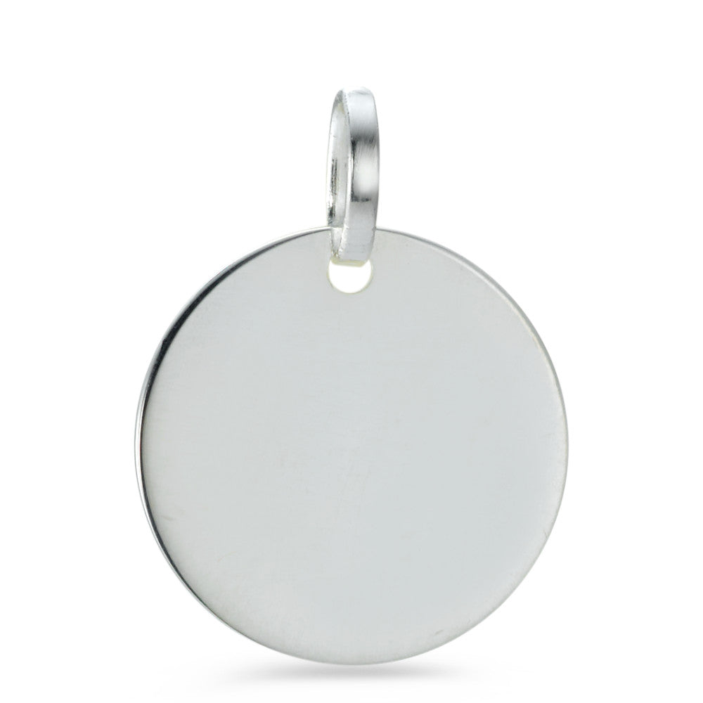 Pendentif avec gravure Argent Rhodié Ø20 mm