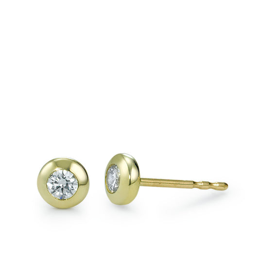 Clous d'oreilles Or jaune 9K Zircone 2 Pierres Ø5 mm