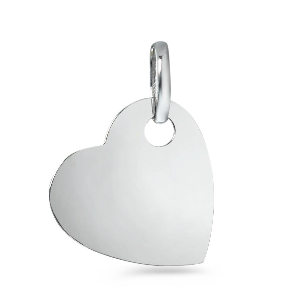 Pendentif Or blanc 9K Coeur