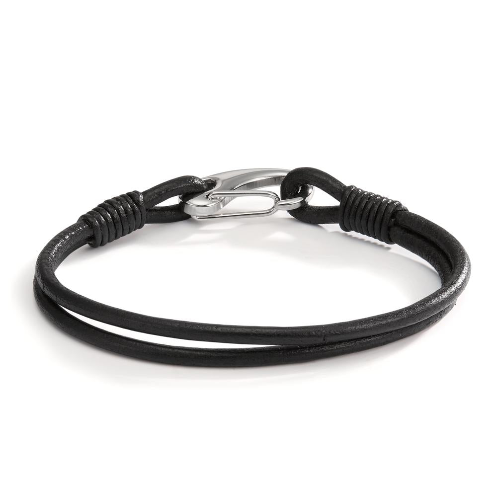 Bracelet Cuir, Acier inoxydable 21 cm Ø6.5 mm