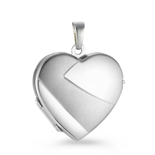 Médaillon Argent Rhodié Coeur