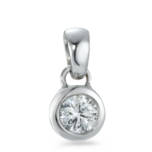 Pendentif Or blanc 18K Zircone