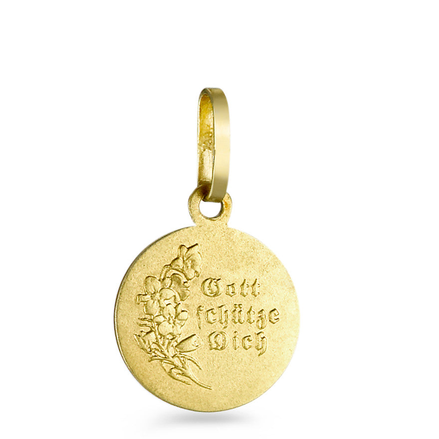 Pendentif Or jaune 18K Ange gardien Ø10 mm