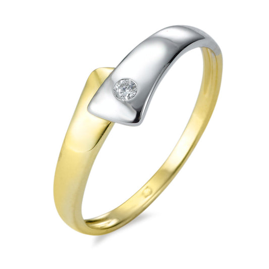 Bague Or jaune 18K, Or blanc 18K Diamant w-si