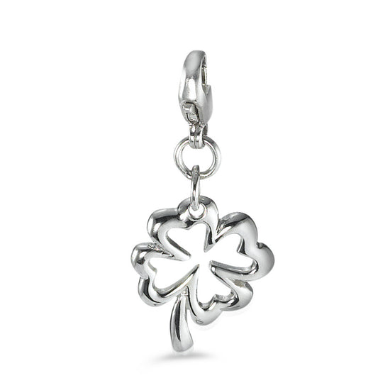 Charms Argent Rhodié Feuille de Trèfle